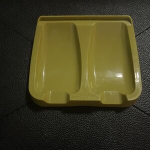 Vintage Tupperware #1226-3 Avocado Green Double Spoon Rest